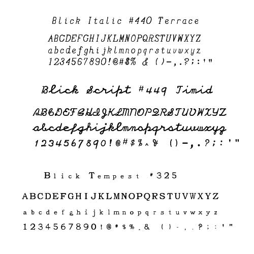 Blick Available fonts