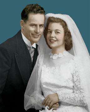 Original BW Wedding Photo to Color